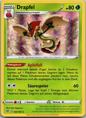 Pokémon-Karte Drapfel 022/192 Clash der Rebellen