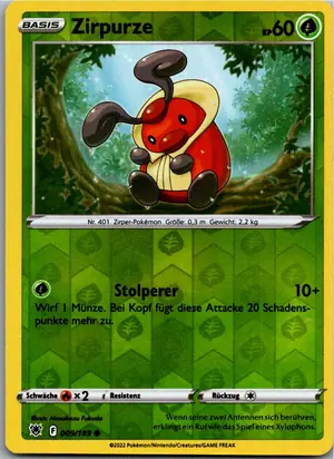 Pokémon-Karte Zirpurze 009/189 Astralglanz