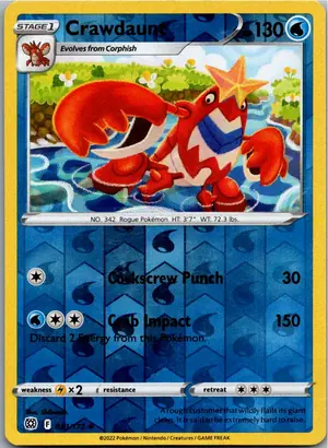 Pokémon-Karte Crawdaunt Krebutack 033/172 Strahlende Sterne