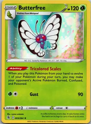 Pokémon-Karte Butterfree Smettbo 003/264 Fusionsangriff