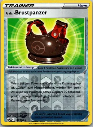 Pokémon-Karte Galar-Brustpanzer 141/198 Schaurige Herrschaft