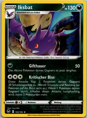 Pokémon-Karte Iksbat 105/195 Silberne Sturmwinde