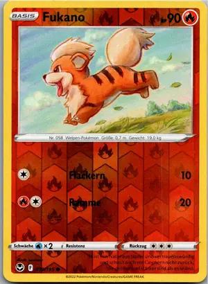 Pokémon-Karte Fukano 019/195 Silberne Sturmwinde