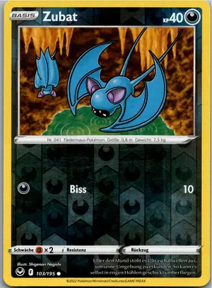 Pokémon-Karte Zubat 103/195 Silberne Sturmwinde