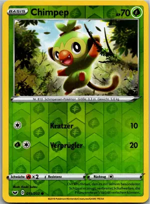 Pokémon-Karte Chimpep 011/202 Schwert & Schild