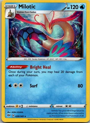 Pokémon-Karte Milotic 039/189 Flammende Finsternis