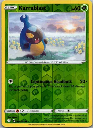 Pokémon-Karte Karrablast Laukaps 008/189 Flammende Finsternis
