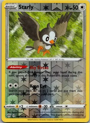 Pokémon-Karte Starly Staralili 145/189 Flammende Finsternis