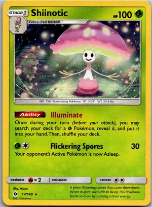 Pokémon-Karte Shiinotic Lamellux 17/149 Sonne & Mond