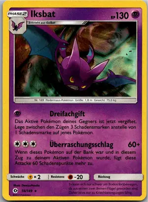 Pokémon-Karte Iksbat 56/149 Sonne & Mond