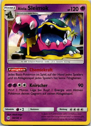 Pokémon-Karte Alola-Sleimok 58/149 Sonne & Mond
