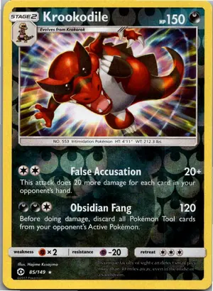 Pokémon-Karte Krookodile Rabigator 85/149 Sonne & Mond