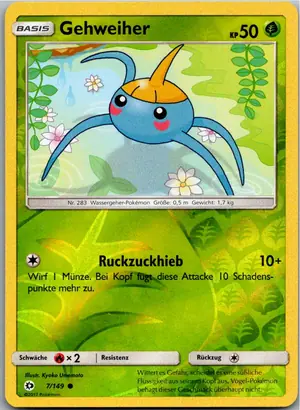 Pokémon-Karte Gehweiher 7/149 Sonne & Mond