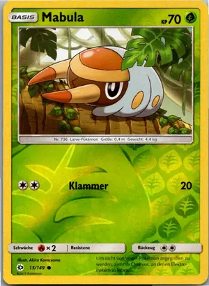 Pokémon-Karte Mabula 13/149 Sonne & Mond