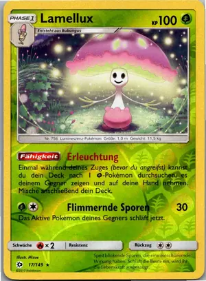 Pokémon-Karte Lamellux 17/149 Sonne & Mond