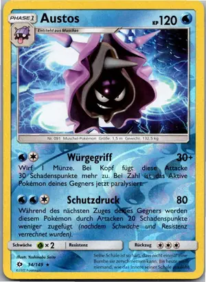 Pokémon-Karte Austos 34/149 Sonne & Mond