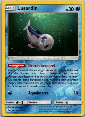 Pokémon-Karte Lusardin 44/149 Sonne & Mond