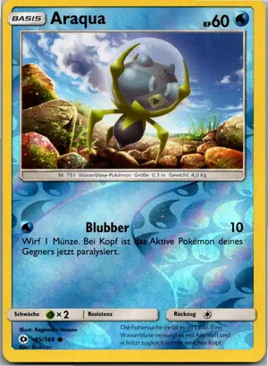 Pokémon-Karte Araqua 45/149 Sonne & Mond
