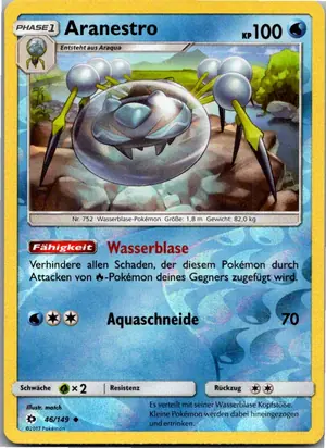 Pokémon-Karte Aranestro 46/149 Sonne & Mond