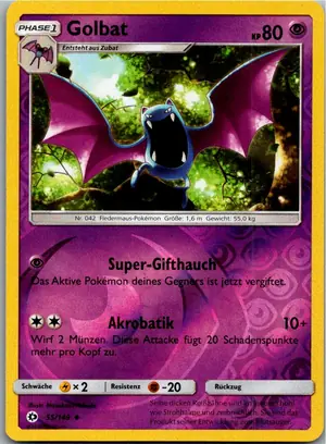 Pokémon-Karte Golbat 55/149 Sonne & Mond