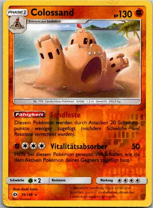 Pokémon-Karte Colossand 75/149 Sonne & Mond
