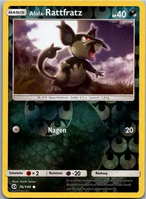Pokémon-Karte Alola-Rattfratz 76/149 Sonne & Mond