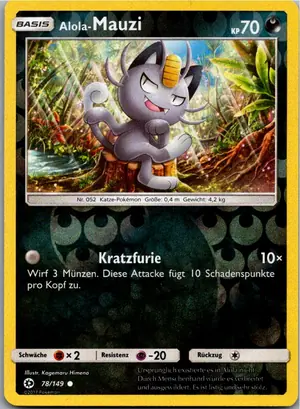 Pokémon-Karte Alola-Mauzi 78/149 Sonne & Mond