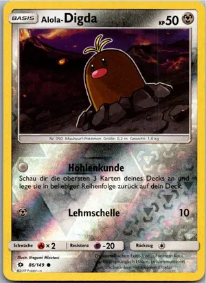 Pokémon-Karte Alola-Digda 86/149 Sonne & Mond