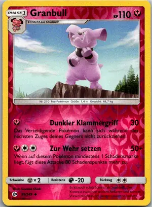 Pokémon-Karte Granbull 91/149 Sonne & Mond