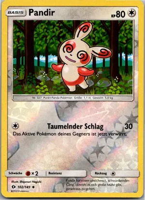 Pokémon-Karte Pandir 102/149 Sonne & Mond