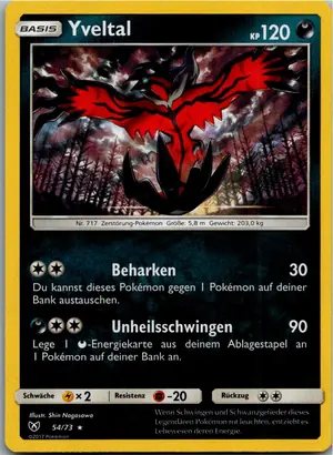 Pokémon-Karte Yveltal 54/73 Schimmernde Legenden