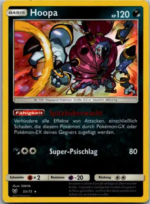 Pokémon-Karte Hoopa 55/73 Schimmernde Legenden