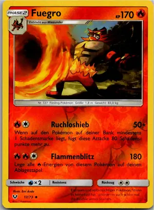 Pokémon-Karte Fuegro 17/73 Schimmernde Legenden