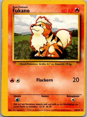Pokémon-Karte Fukano 28/102 Grundset