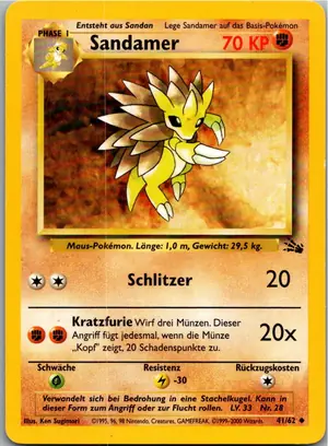 Pokémon-Karte Sandamer 41/62 Fossil