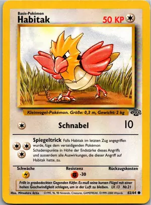 Pokémon-Karte Habitak 62/64 Dschungel