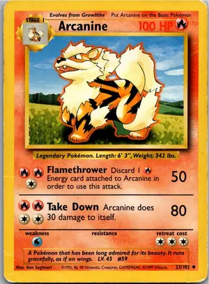 Pokémon-Karte Arcanine Arkani 23/102 Grundset