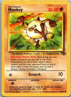 Pokémon-Karte Mankey Menki 55/64 Dschungel