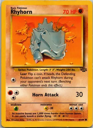 Pokémon-Karte Rhyhorn Rihorn 61/64 Dschungel