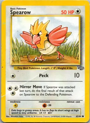 Pokémon-Karte Spearow Habitak 62/64 Dschungel