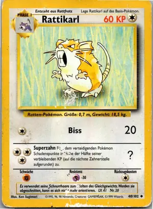 Pokémon-Karte Rattikarl 40/102 Grundset