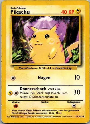 Pokémon-Karte Pikachu 58/102 Grundset