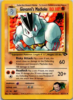 Pokémon-Karte Giovanni's Machoke 42/132 Gym Challenge