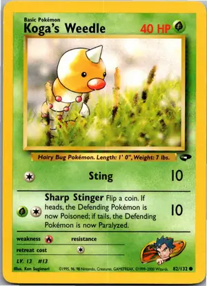 Pokémon-Karte Koga's Weedle 82/132 Gym Challenge