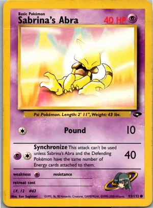 Pokémon-Karte Sabrina's Abra 93/132 Gym Challenge