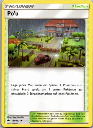 Pokémon-Karte Po'u 121/147 Nacht in Flammen