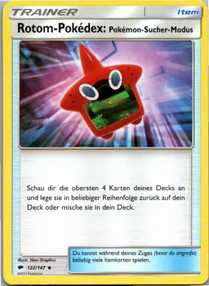 Pokémon-Karte Rotom-Pokédex 122/147 Nacht in Flammen