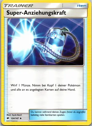Pokémon-Karte Super-Anziehungskraft 124/147 Nacht in Flammen