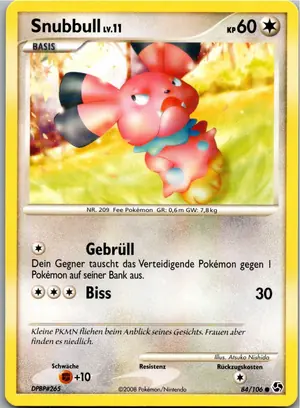 Pokémon-Karte Snubbull 84/106 Epische Begegnungen