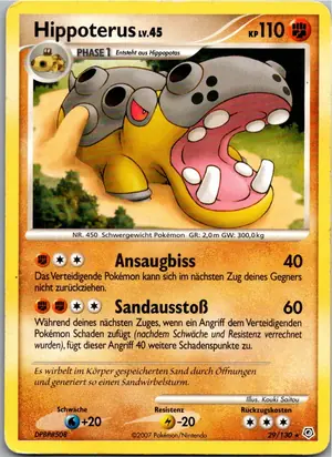 Pokémon-Karte Hippoterus 29/130 Diamant & Perl